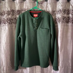 Coleman Green Thermal Sweatshirt with Sherpa lining